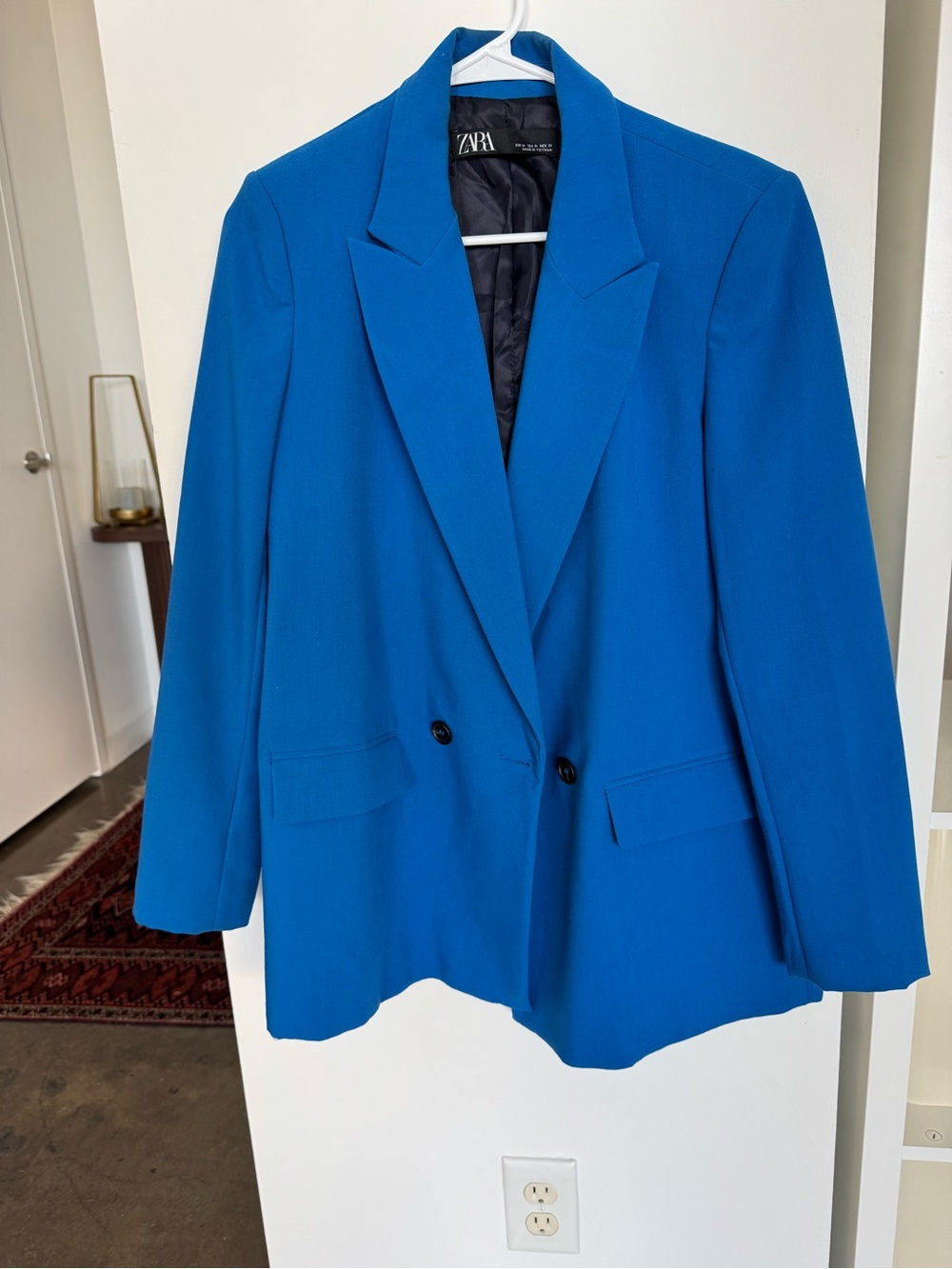 Zara Bold Cobalt Double-Breasted Blazer